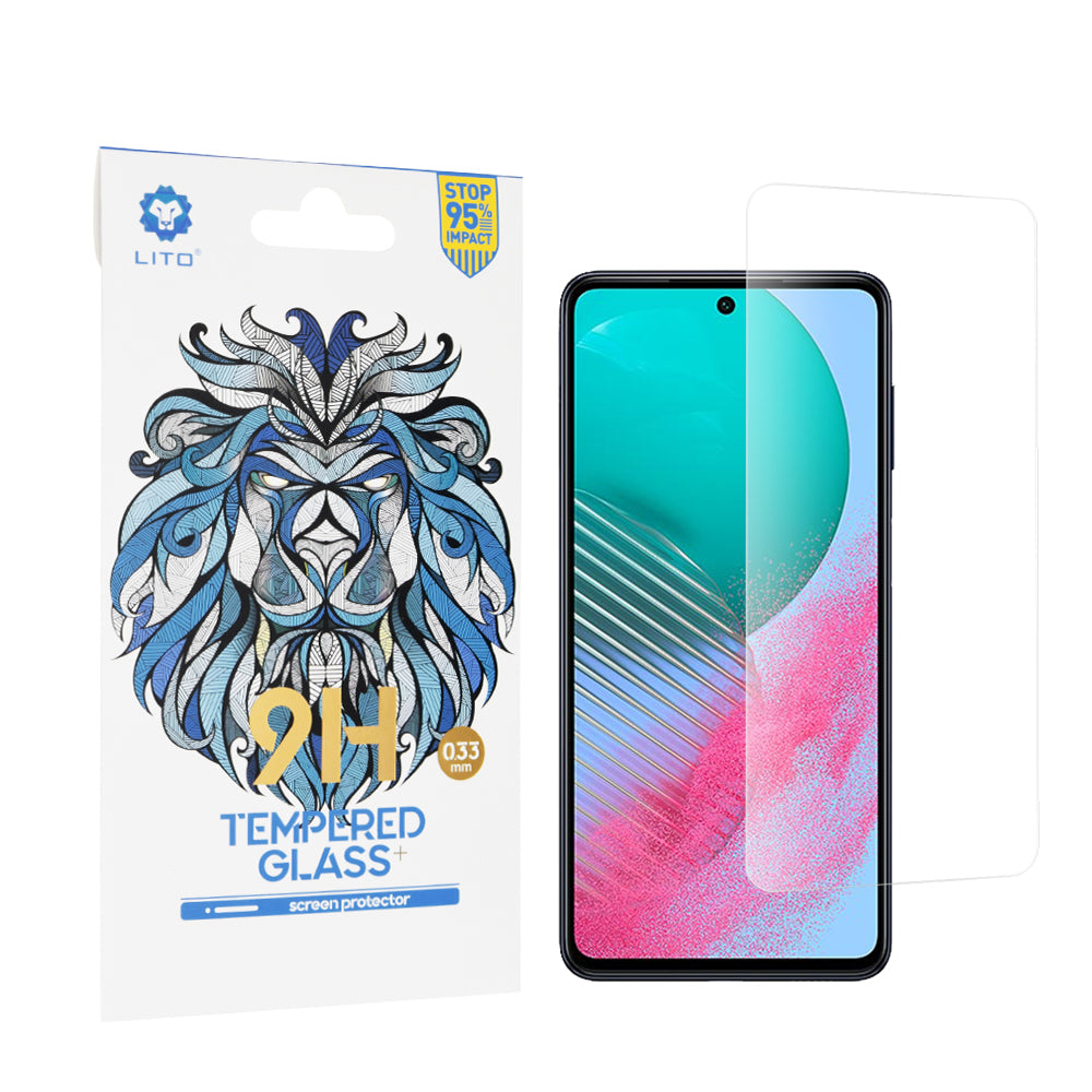 Lito Classic képernyővédő fólia Samsung Galaxy M54-hez, edzett üveg, teljes ragasztó, 2.5D