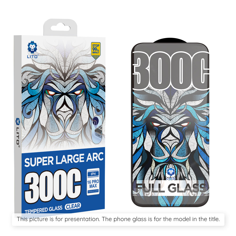 Védőfólia Lito D+ Max 300C Apple iPhone 17 Pro Max készülékhez, Edzett üveg, Teljes ragasztás