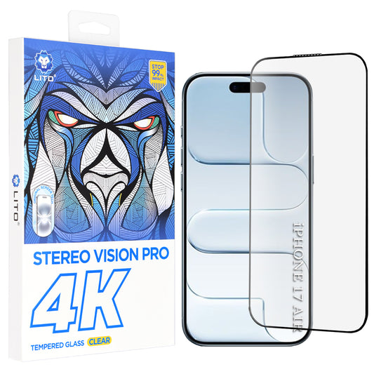 Védőfólia Lito D+ Max 4K Apple iPhone 17 Air készülékhez, Edzett Üveg, Teljes Ragasztás, Fekete