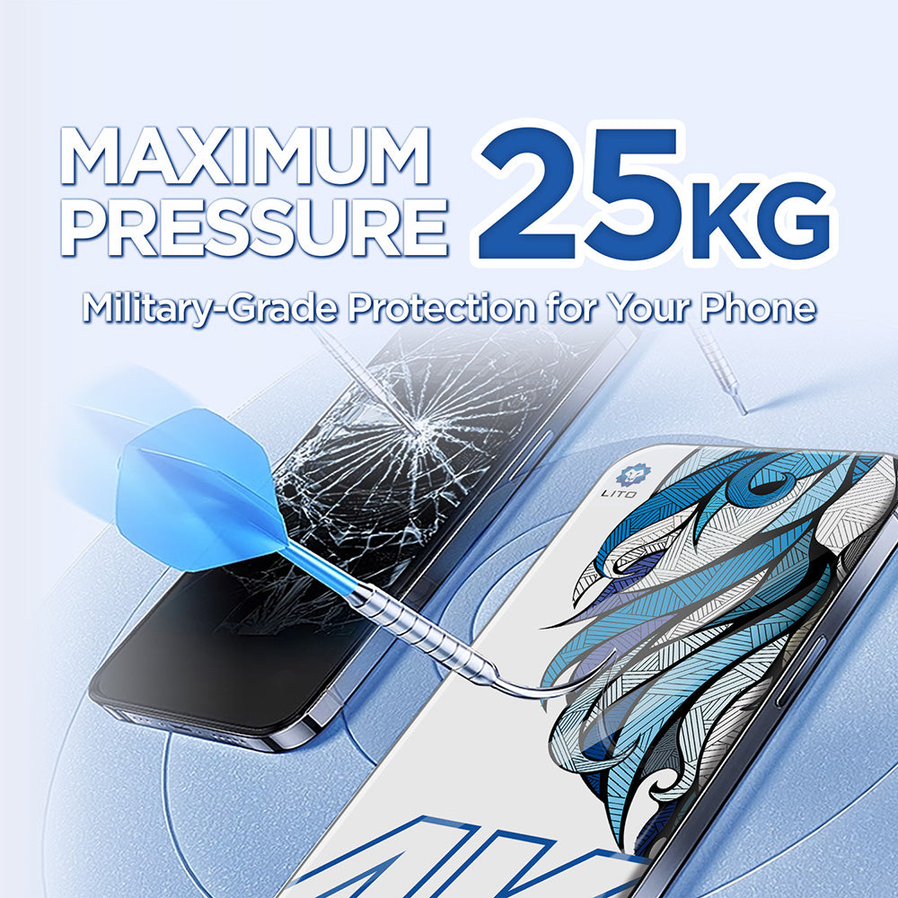Védőfólia Lito D+ Max 4K Apple iPhone 17 Air készülékhez, Edzett Üveg, Teljes Ragasztás, Fekete