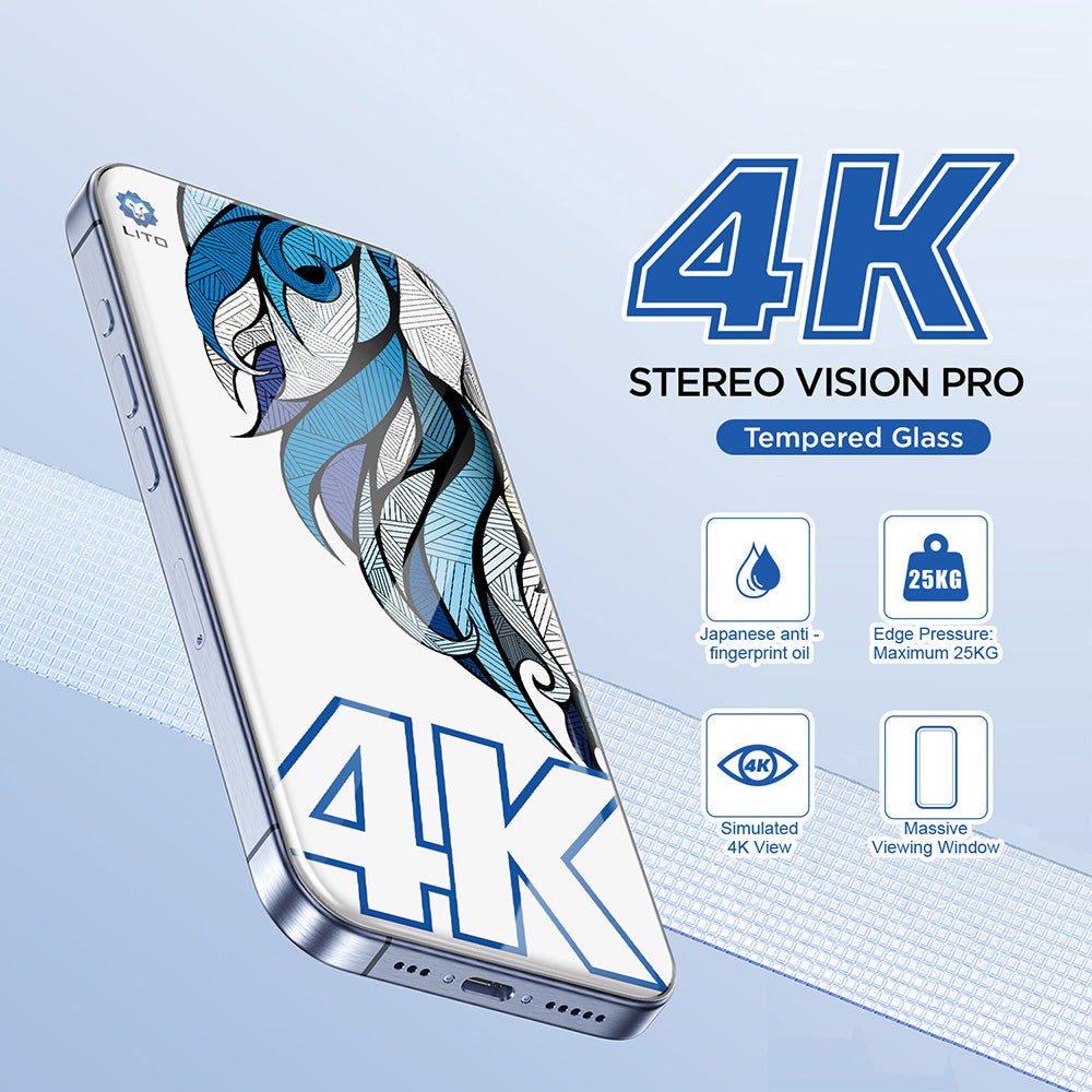 Lito D+ Max 4K Screen Protector for Apple iPhone 17 Pro, Tempered Glass, Full Glue, Black