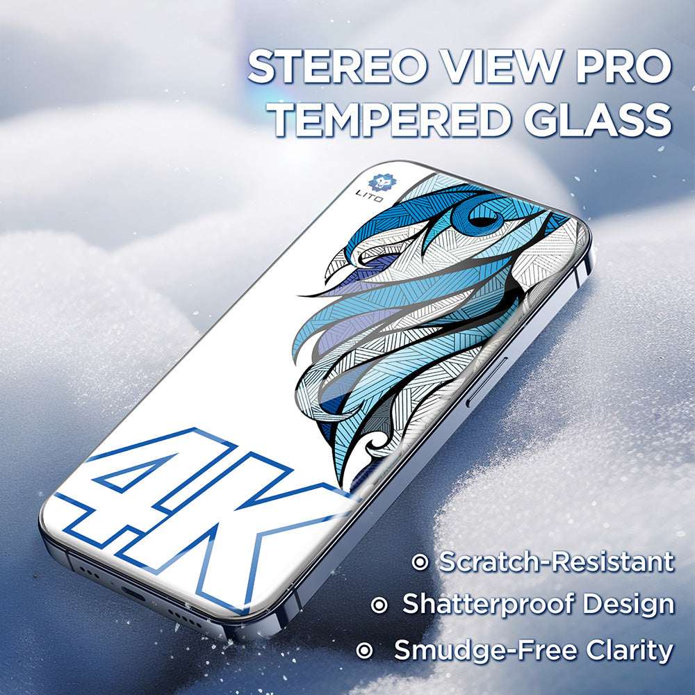 Lito D+ Max 4K Screen Protector for Apple iPhone 17 Pro, Tempered Glass, Full Glue, Black