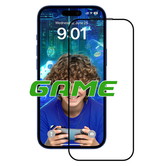 Matta képernyővédő fólia Anank 5X megerősített Apple iPhone 17-hez, Edzett üveg, Teljes ragasztás, 2.5D, Fekete