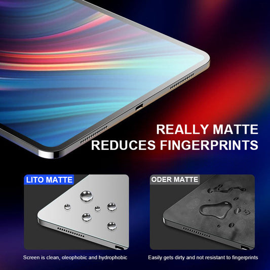 Lito Classic matt képernyővédő fólia Apple iPad Pro 13 (2024) készülékhez, edzett üveg, teljes ragasztás, 2.5D