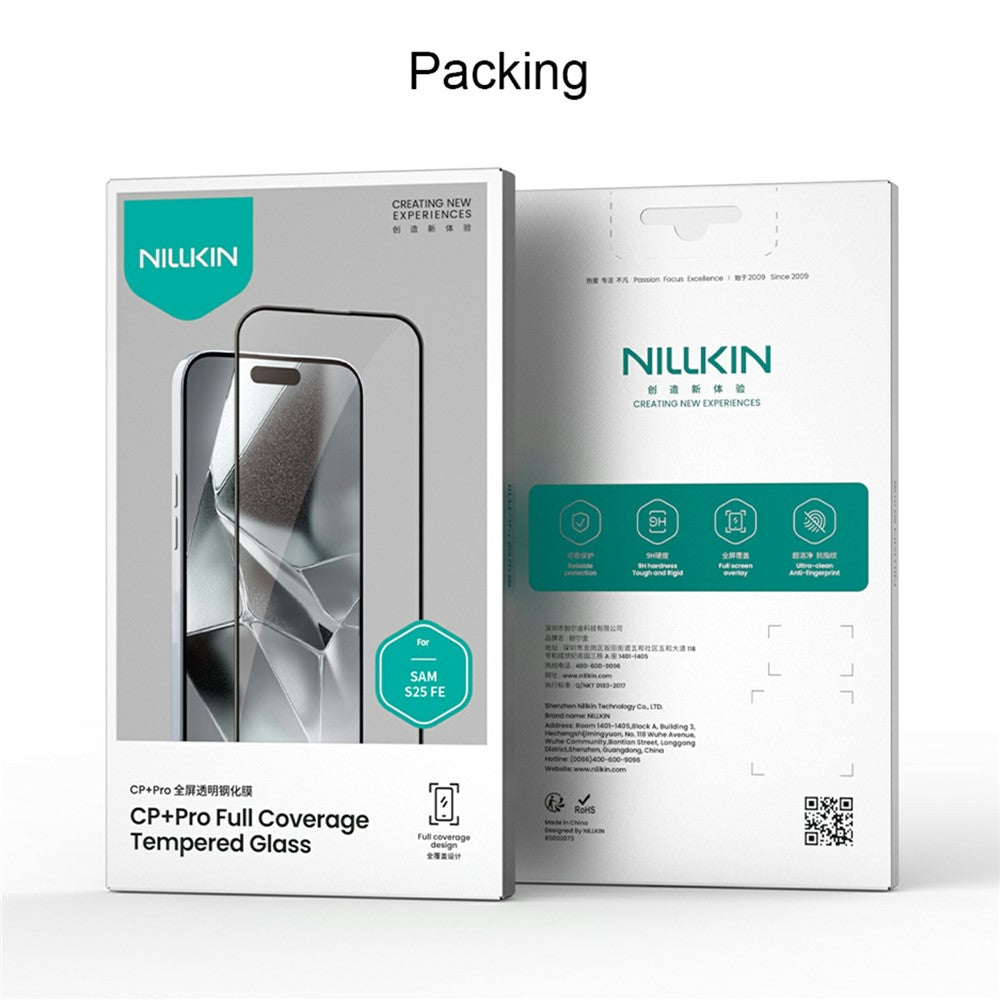 Nillkin CP+ Pro képernyővédő fólia Samsung Galaxy S26 FE S741 / S25 FE készülékhez, edzett üveg, teljes ragasztó, fekete