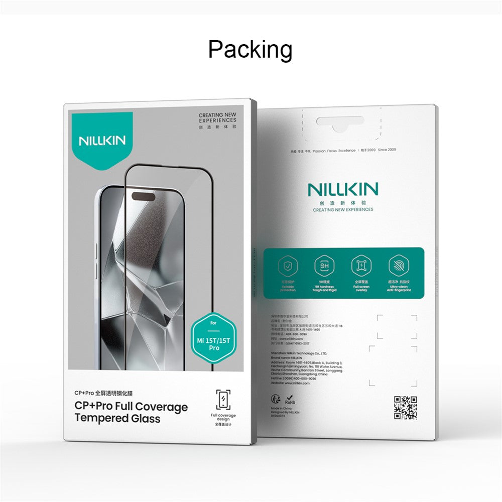 Nillkin CP+ Pro képernyővédő fólia Xiaomi 15T Pro / 15T készülékhez, edzett üveg, teljes ragasztó, fekete