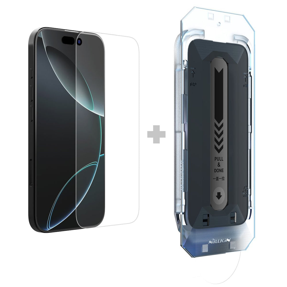 Nillkin H+ Pro képernyővédő fólia applikátorral Apple iPhone 16 Pro Max készülékhez, edzett üveg, teljes ragasztóval