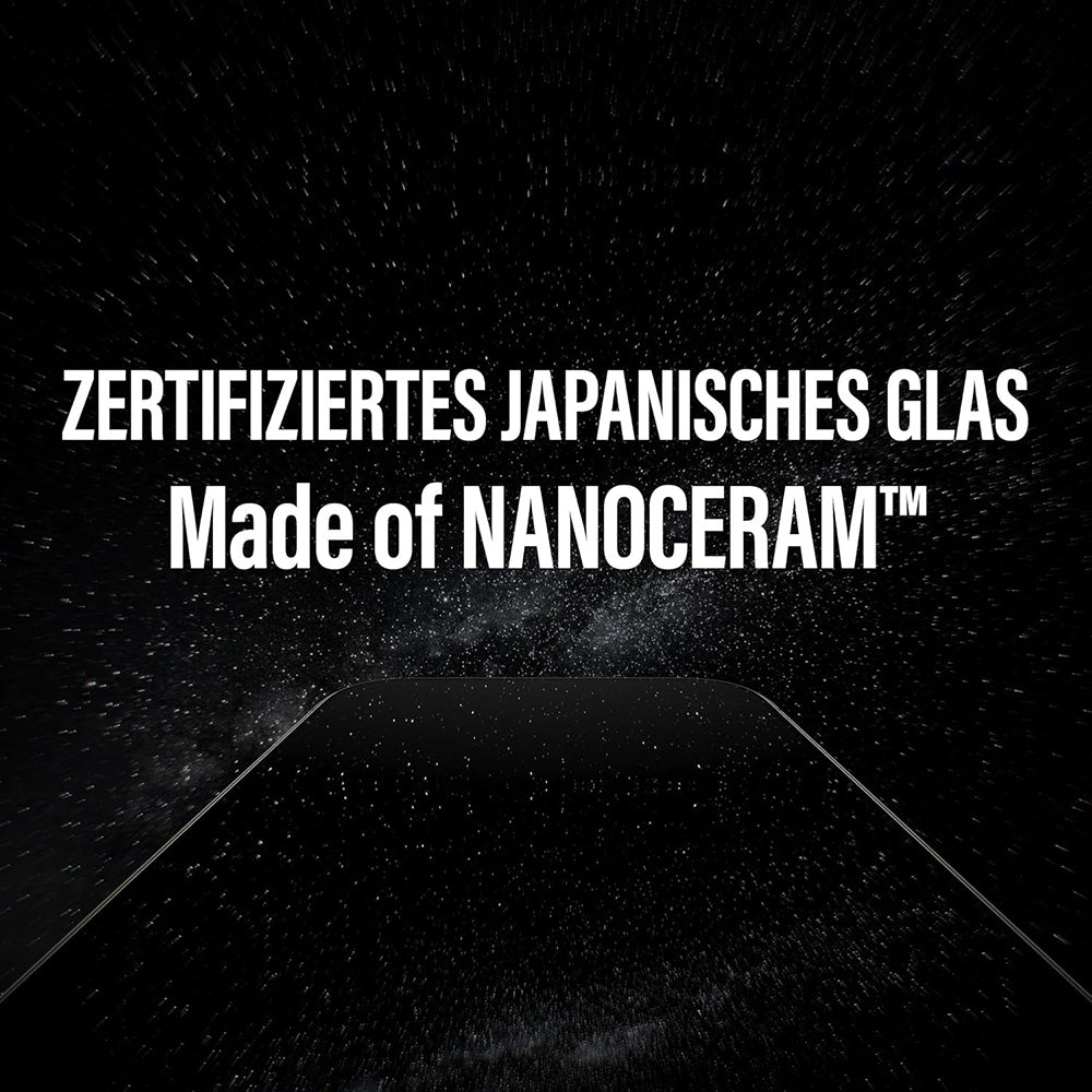 PanzerGlass Ultra-Wide Ceramic II EasyAligner Screen Protector for Apple iPhone 17 / 16 Pro, Tempered Glass, Full Glue, Black