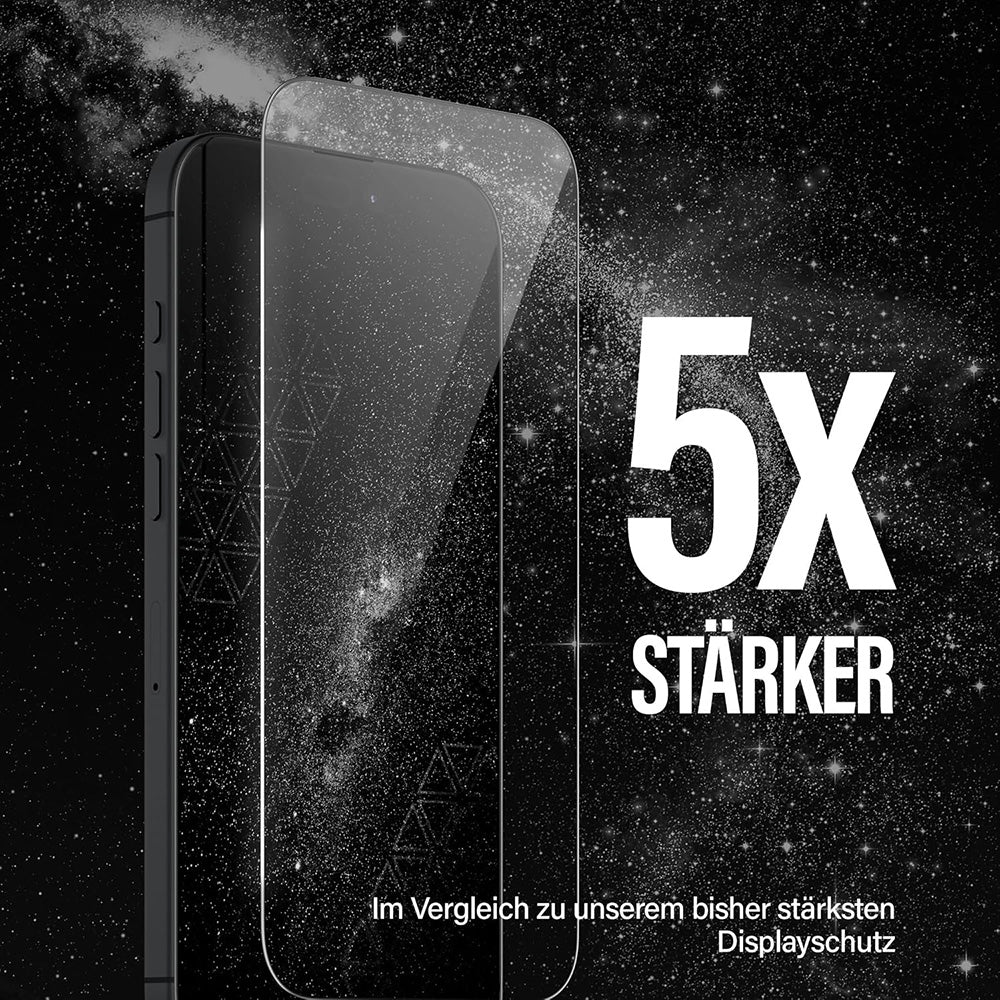 Védőfólia PanzerGlass Ultra-Wide Ceramic II EasyAligner Apple iPhone 17 Pro-hoz, Edzett Üveg, Teljes Ragasztás, Fekete