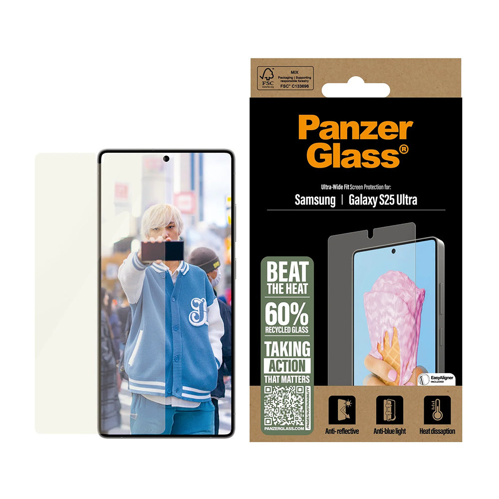 PanzerGlass Ultra-Wide Fit All-in-One védőfólia Samsung Galaxy S25 Ultra S938 készülékhez, Edzett üveg, Teljes ragasztás