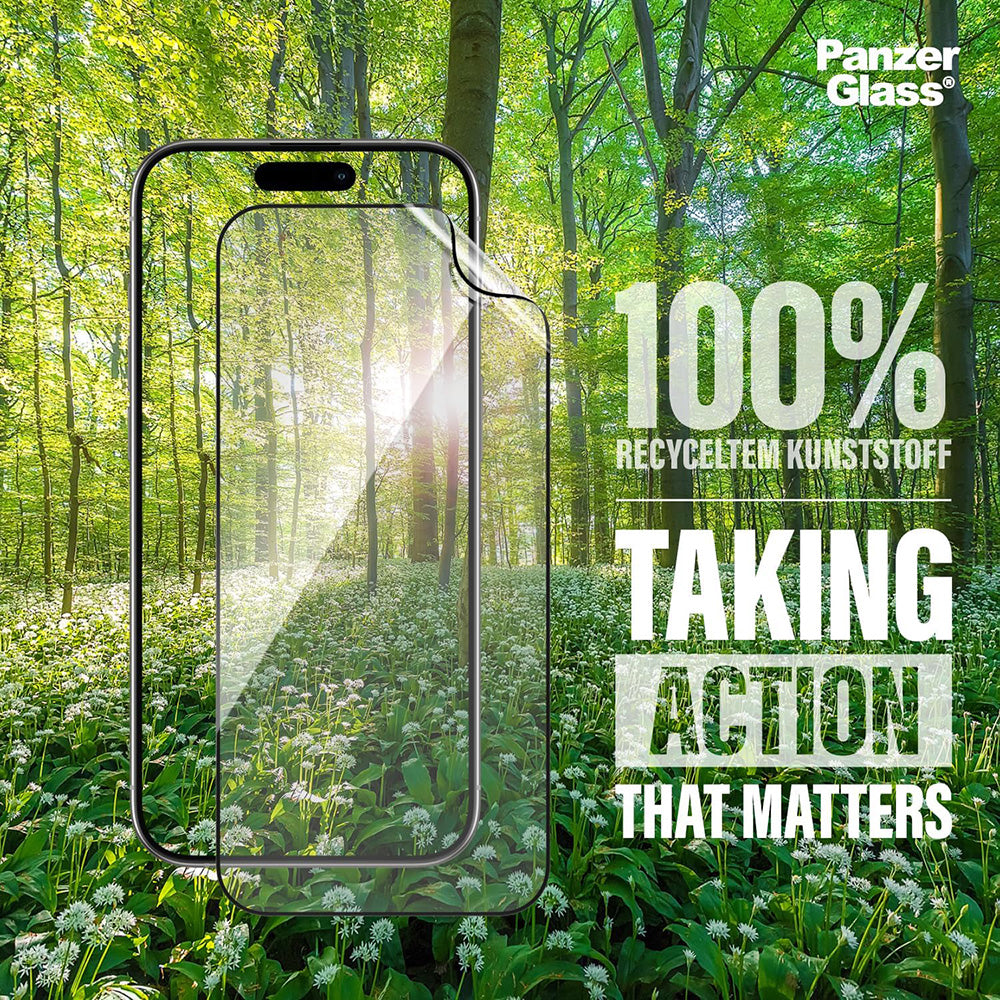 PanzerGlass Ultra-Wide Fit EyeCare védőfólia Apple iPhone 16 / 15 készülékekhez, Edzett üveg, Teljes ragasztás, Fekete