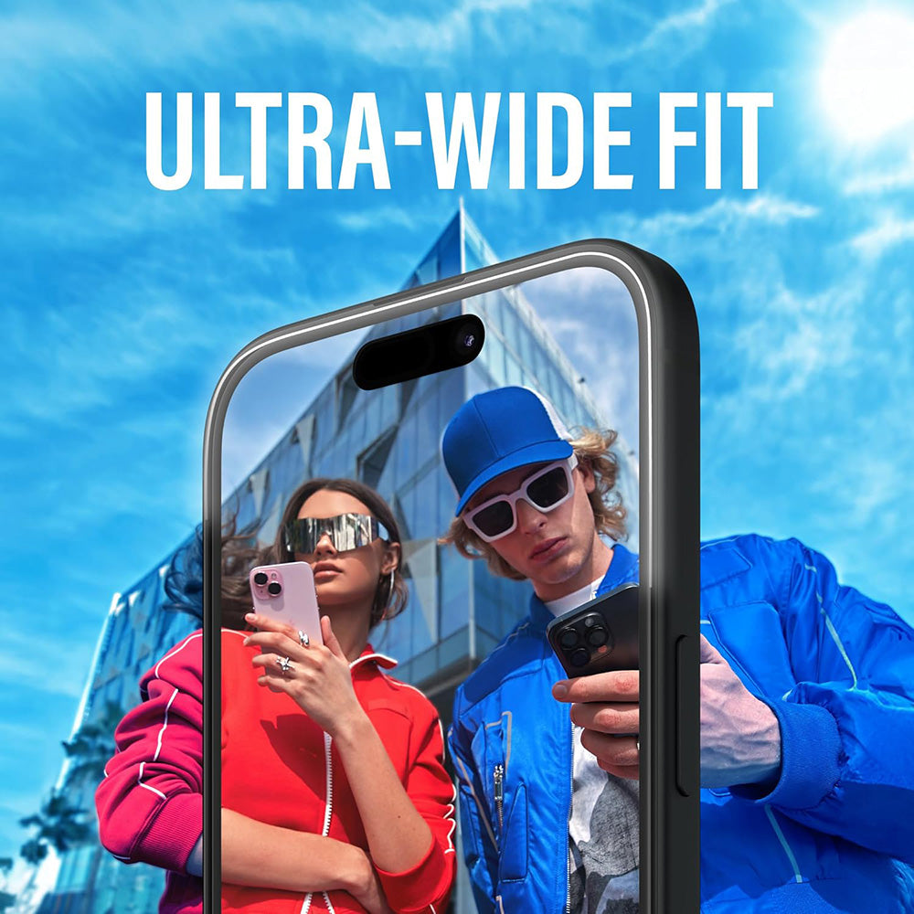PanzerGlass Ultra-Wide Fit védőfólia Apple iPhone 16 / 15 készülékekhez, Edzett üveg, Teljes ragasztás, Fekete