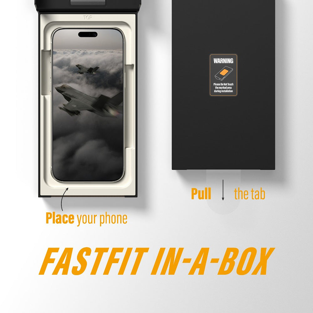 PanzerGlass Ultra-Wide Fit Stealth Fastfit védőfólia Apple iPhone 17 Pro-hoz, Edzett üveg, Teljes ragasztás, Fekete