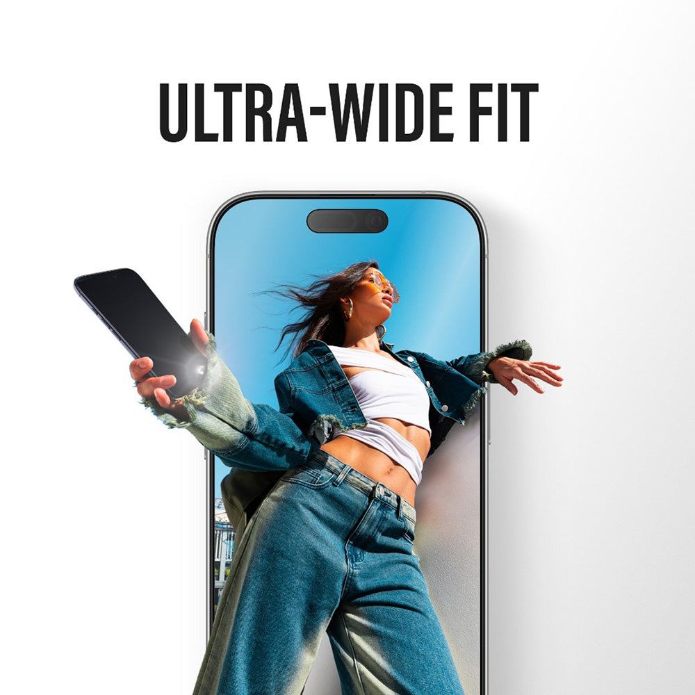 PanzerGlass Ultra-Wide Fit Stealth Fastfit védőfólia Apple iPhone 17 Pro-hoz, Edzett üveg, Teljes ragasztás, Fekete