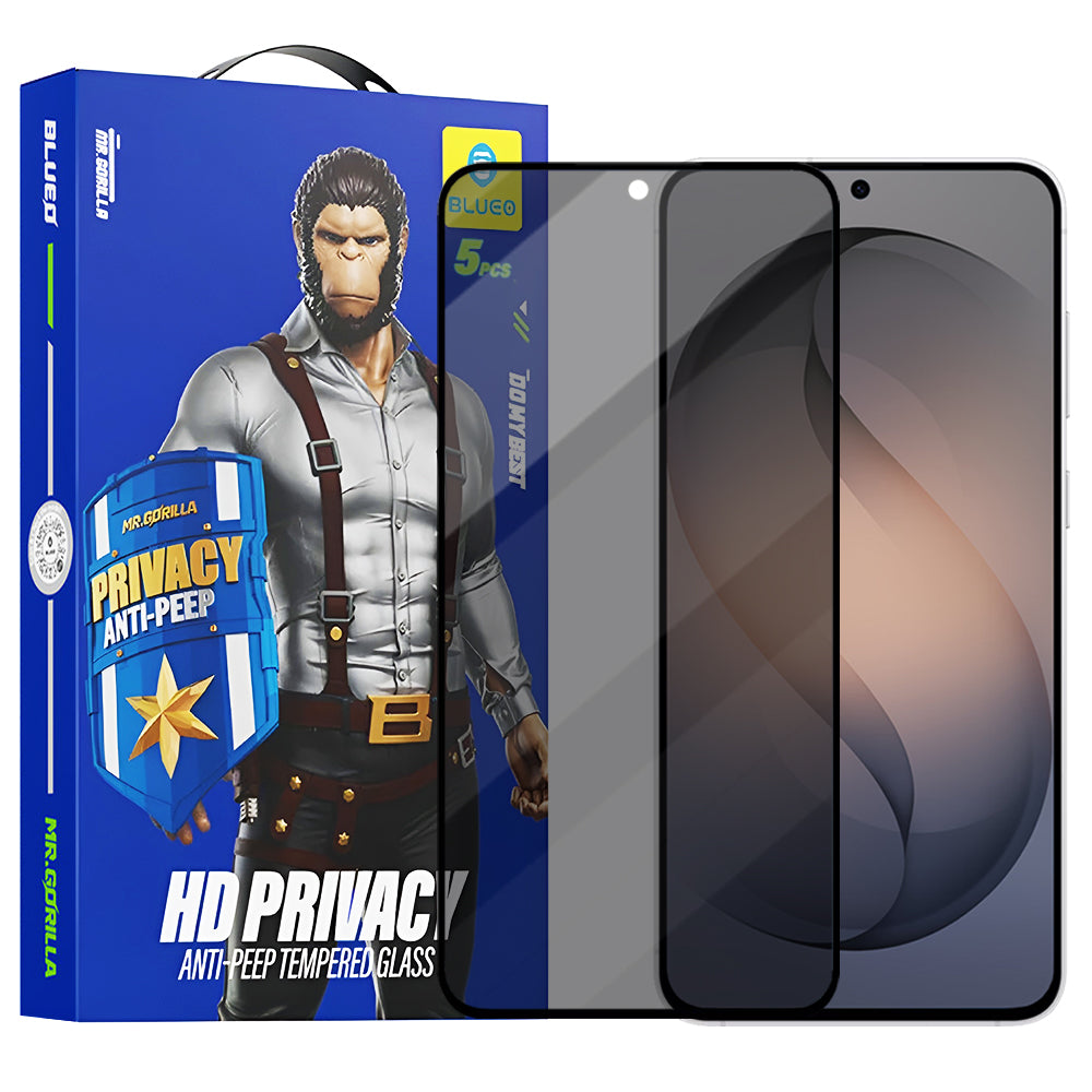 Képernyővédő fólia Privacy Blueo Anti-Peep Samsung Galaxy S26 S942-hez, Edzett üveg, Teljes ragasztás, 5 darabos készlet