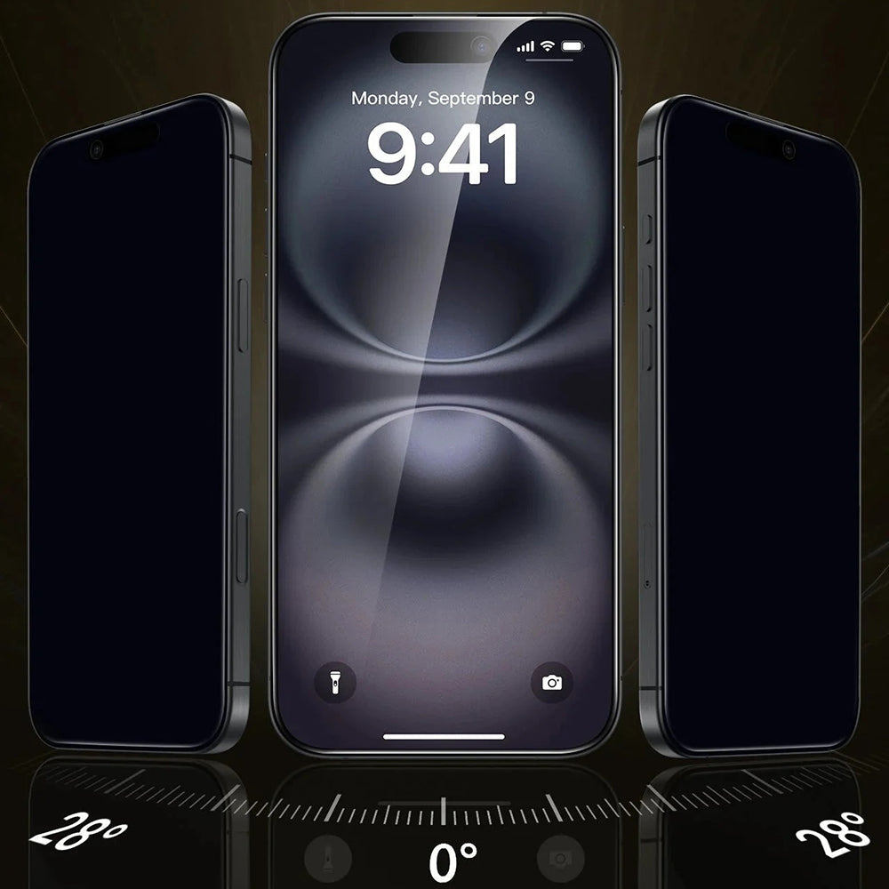 Védőfólia ESR UltraFit Armorite Pro Privacy képernyő Apple iPhone 17 Pro-hoz, Edzett üveg, Teljes ragasztás, 3 darabos készlet