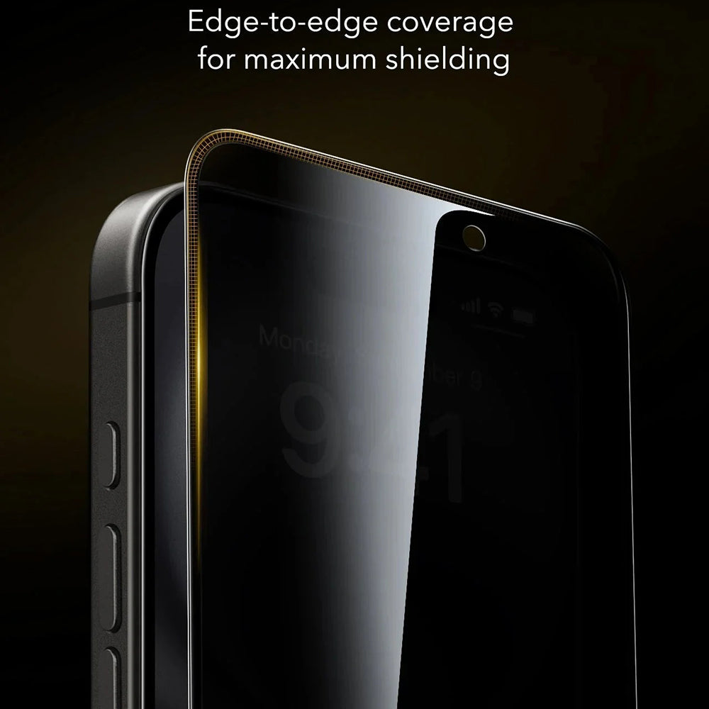 Védőfólia ESR UltraFit Armorite Pro Privacy képernyő Apple iPhone 17 Pro-hoz, Edzett üveg, Teljes ragasztás, 3 darabos készlet