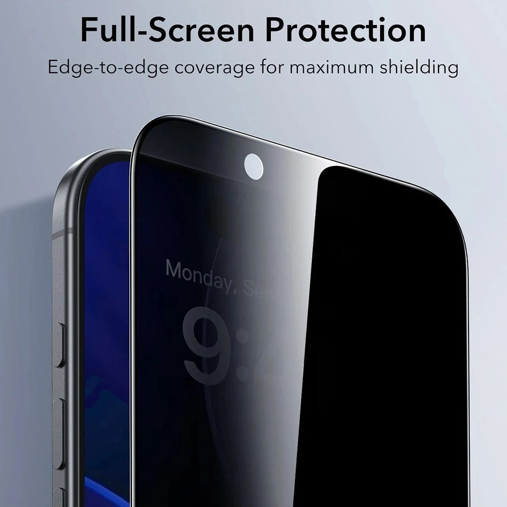 Privacy ESR UltraFit képernyővédő fólia Apple iPhone 17 Air készülékhez, Edzett üveg, Teljes ragasztás, 3 darabos készlet