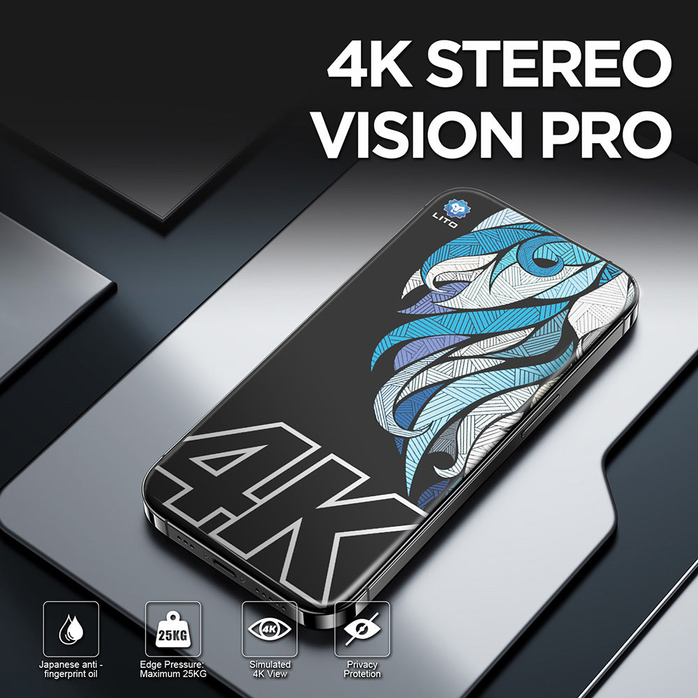 Privacy Lito D+ Max 4K védőfólia Apple iPhone 17 / 16 Pro készülékhez, Edzett üveg, Teljes ragasztás