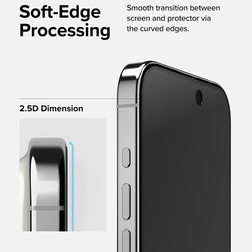 Privacy Ringke képernyővédő fólia Apple iPhone 15 Pro-hoz, Edzett üveg, Teljes ragasztás