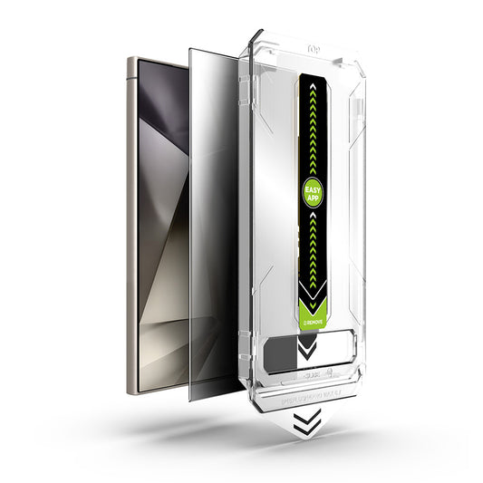 Techsuit TitanGlass CrystalHD Privacy képernyővédő fólia Samsung Galaxy S24 Ultra S928 készülékhez, Biztonságos üveg, Teljes ragasztóval