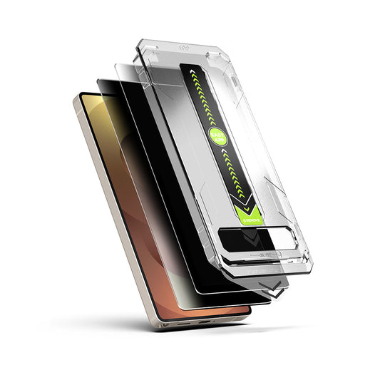 Techsuit TitanGlass CrystalHD Privacy képernyővédő fólia Samsung Galaxy S26-hoz, Edzett üveg, Teljes ragasztás, 2 darabos készlet