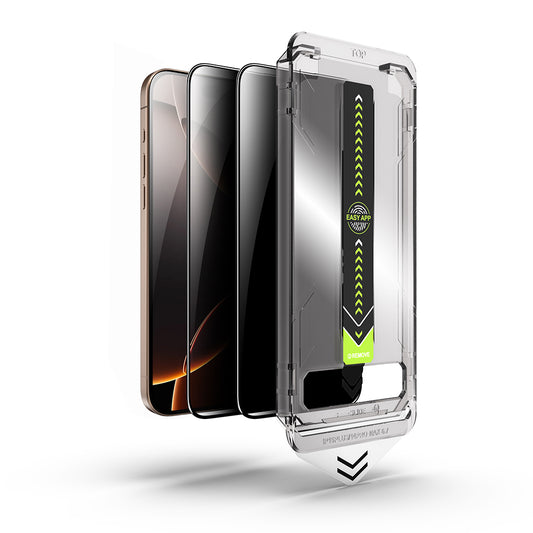 Privacy Techsuit TitanGlass képernyővédő fólia Apple iPhone 17 / 16 Pro készülékekhez, Edzett üveg, Teljes ragasztás, 2 darabos készlet