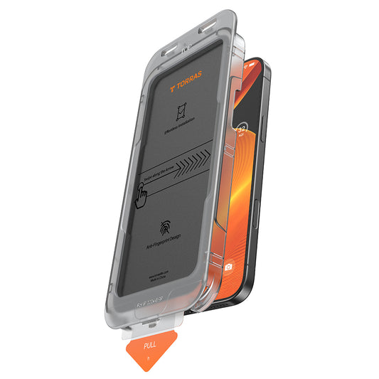 Torras GlassGo Install Master Privacy képernyővédő fólia Apple iPhone 16 Pro Max készülékhez, Biztonságos üveg, Teljes ragasztóval