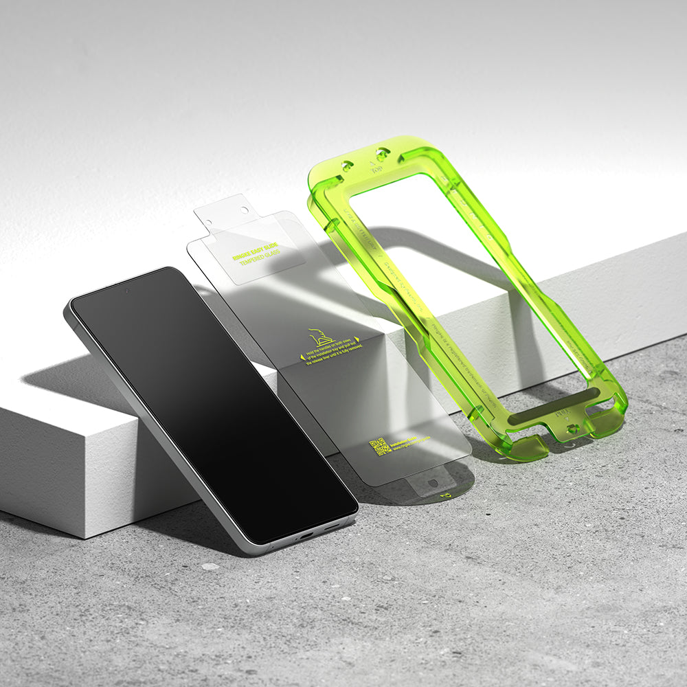 Ringke Easy Slide képernyővédő fólia Samsung Galaxy S26 Plus S947-hez, Edzett üveg, Teljes ragasztás, 2 darabos készlet