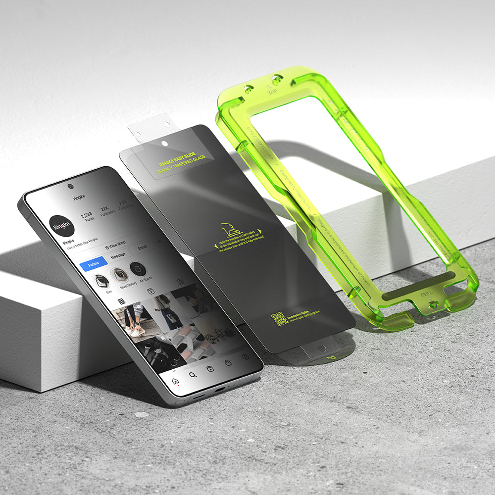 Ringke Easy Slide képernyővédő fólia Samsung Galaxy S26 Ultra S948-hoz, Edzett üveg, Teljes ragasztás, 2 darabos készlet, Fekete