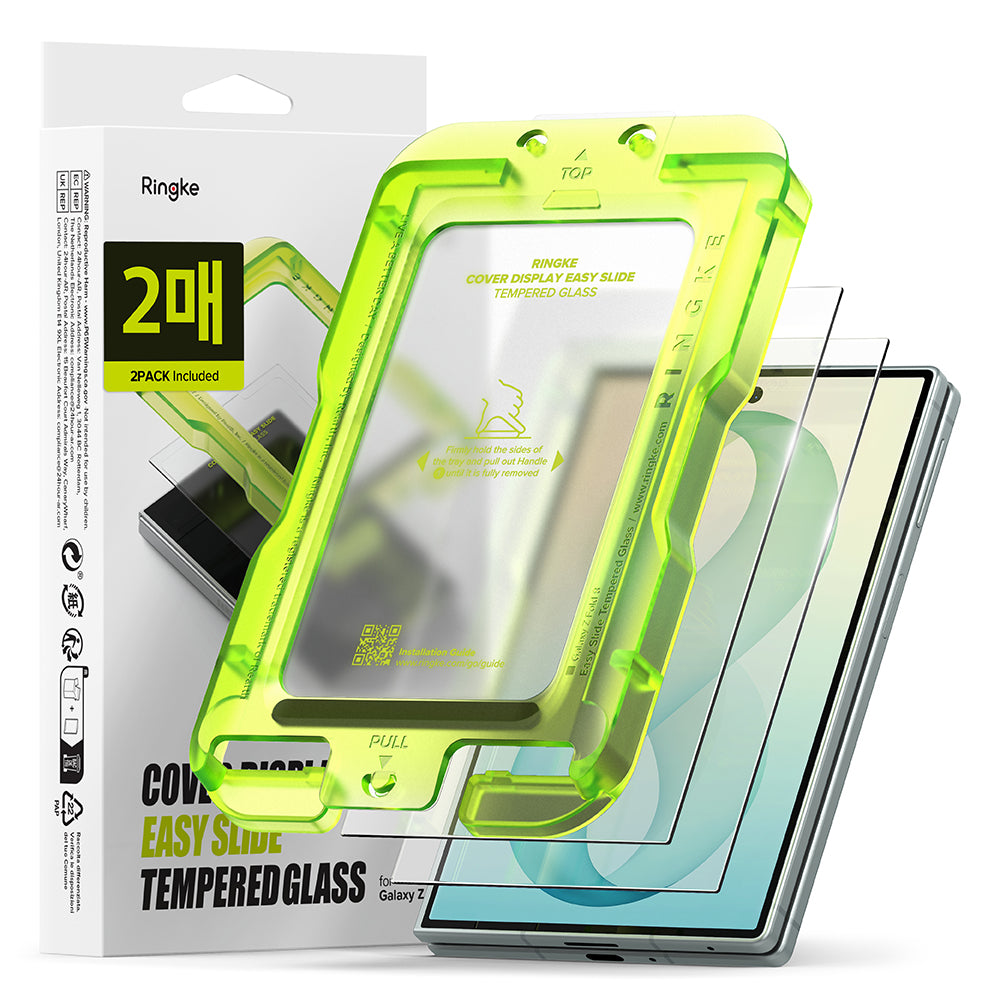 Ringke Easy Slide Külső Képernyővédő fólia Samsung Galaxy Z Fold8 F971-hez, Edzett Üveg, Teljes Ragasztó, 2 darabos készlet
