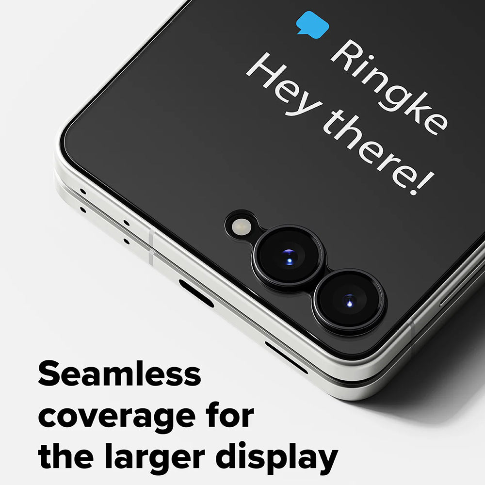 Ringke Pro Külső Képernyővédő fólia Samsung Galaxy Z Flip8 F776-hoz, Edzett Üveg, Teljes Ragasztó, 2 darabos készlet