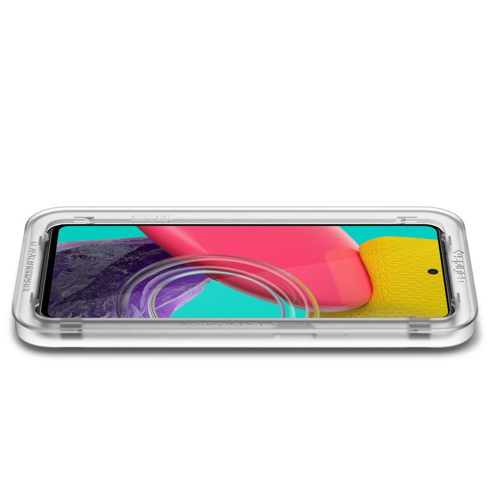 Spigen GlastR Align Master képernyővédő fólia Samsung Galaxy M53 M536-hoz, Edzett üveg, Teljes ragasztás, Fekete