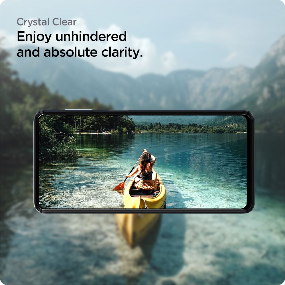 Spigen GlastR Align Master képernyővédő fólia Samsung Galaxy M53 M536-hoz, Edzett üveg, Teljes ragasztás, Fekete
