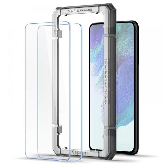 Spigen GlastR Align Master képernyővédő fólia Samsung Galaxy S21 FE 5G G990-hez, Edzett üveg, Teljes ragasztás, 2 darabos készlet AGL03088
