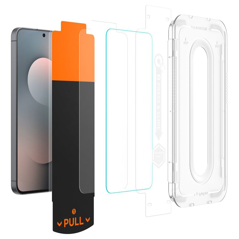 Védőfólia Spigen GlastR EZ FIT Pro HD Samsung Galaxy S25 FE készülékhez, Edzett üveg, Teljes ragasztás, 2 darabos készlet AGL10202