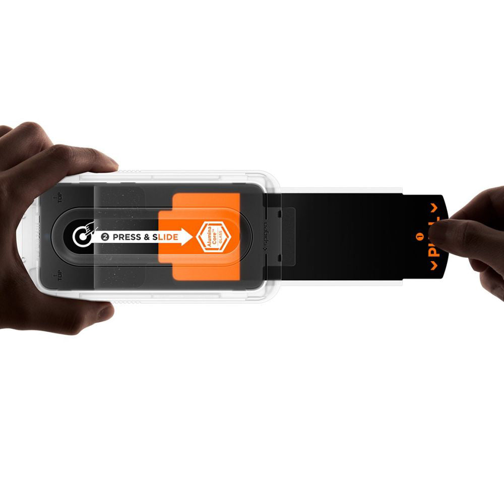 Védőfólia Spigen GlastR EZ FIT Pro HD Samsung Galaxy S25 FE készülékhez, Edzett üveg, Teljes ragasztás, 2 darabos készlet AGL10202