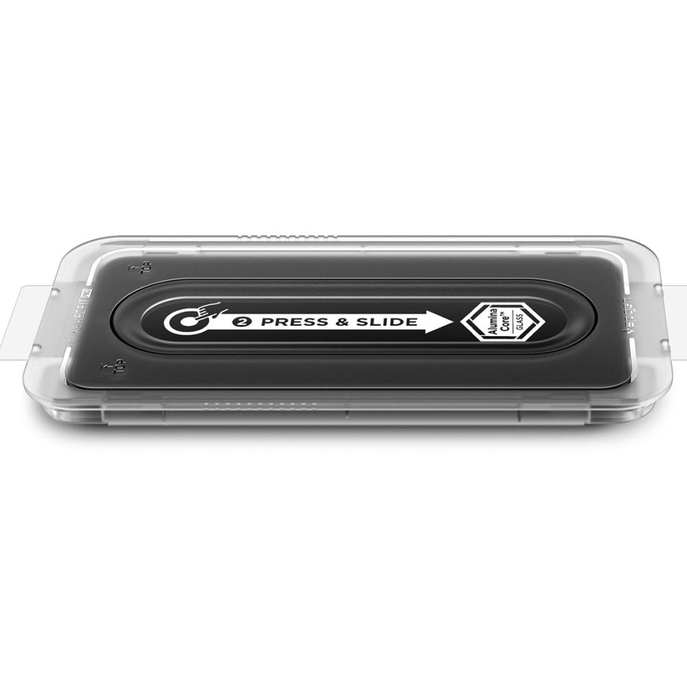 Védőfólia Spigen GlastR EZ FIT Pro HD Samsung Galaxy S25 FE készülékhez, Edzett üveg, Teljes ragasztás, 2 darabos készlet AGL10202