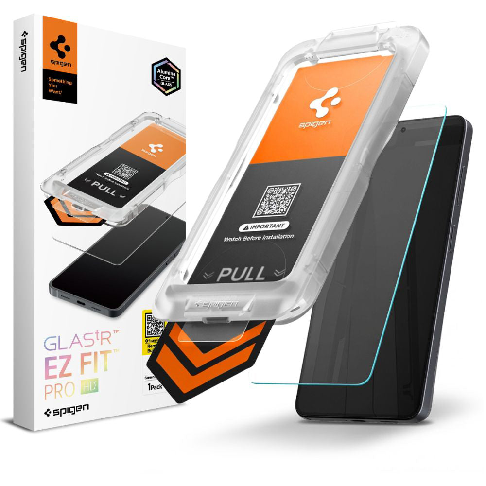 Spigen GlastR EZ FIT Pro HD védőfólia Samsung Galaxy S26 Plus S947 készülékhez, Edzett üveg, Teljes ragasztású AGL11086