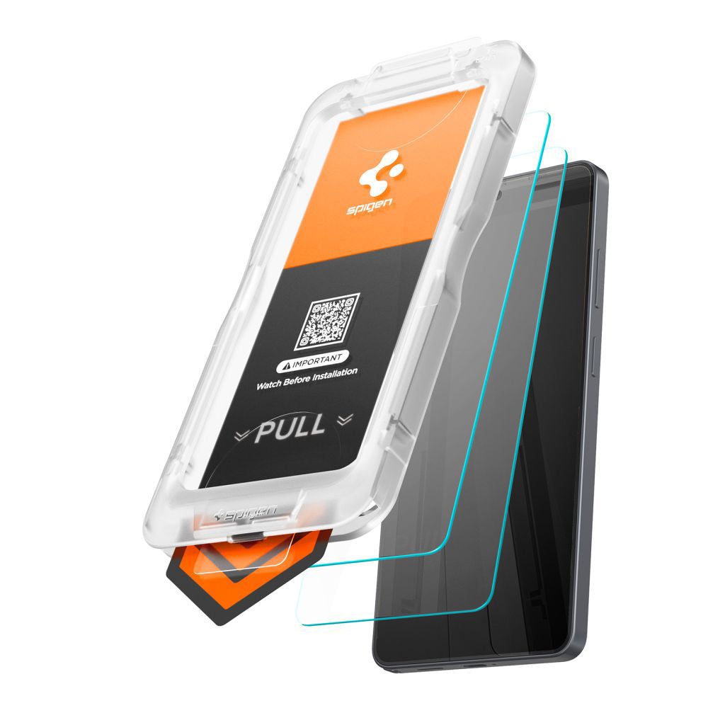 Spigen GlastR EZ FIT Pro HD védőfólia Samsung Galaxy S26 Plus S947-hez, Edzett üveg, Teljes ragasztás, 2 darabos készlet AGL11084
