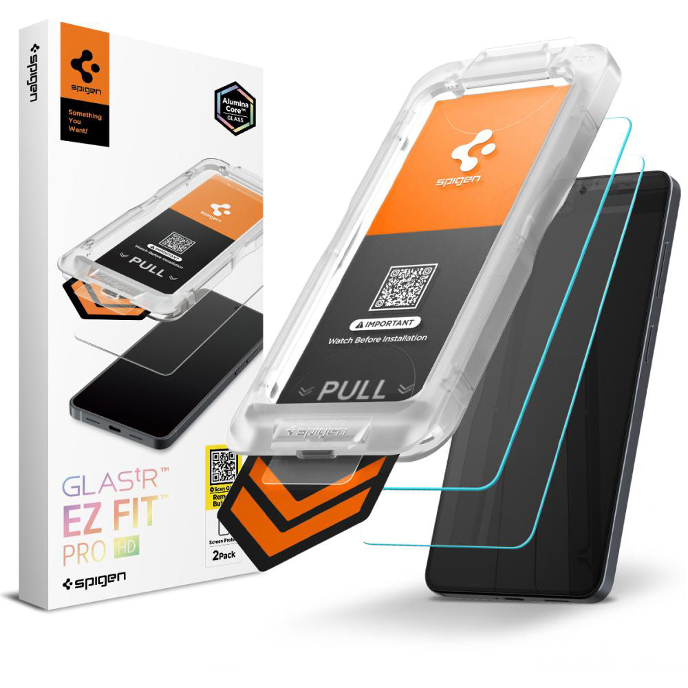 Spigen GlastR EZ FIT Pro HD védőfólia Samsung Galaxy S26 Plus S947-hez, Edzett üveg, Teljes ragasztás, 2 darabos készlet AGL11084
