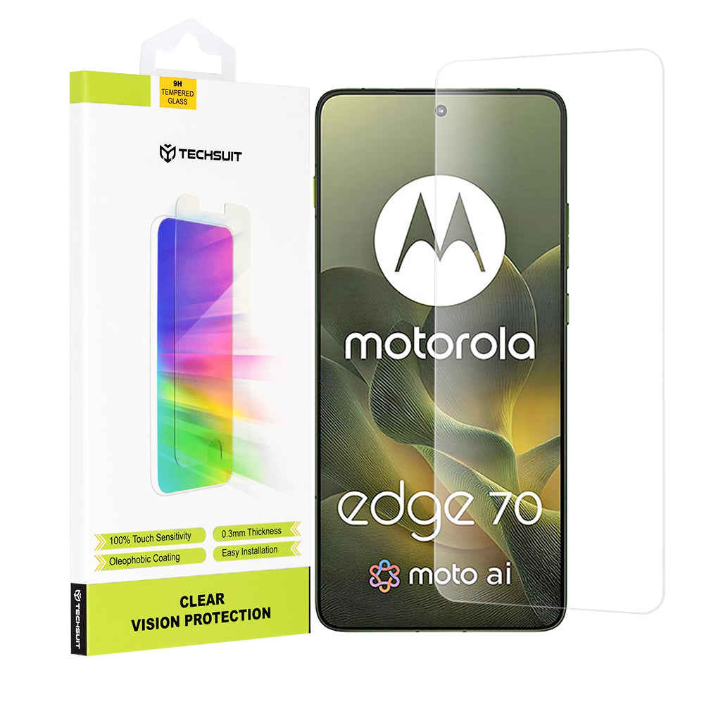 Techsuit Clear Vision védőfólia Motorola Edge 70 készülékhez, Edzett üveg, Teljes ragasztás