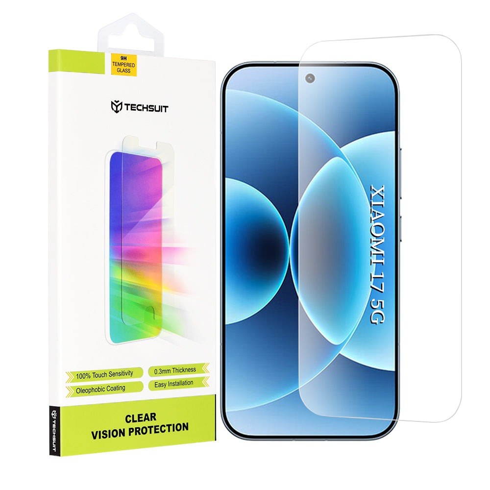 Techsuit Clear Vision védőfólia Xiaomi 17-hez, Edzett üveg, Teljes ragasztás