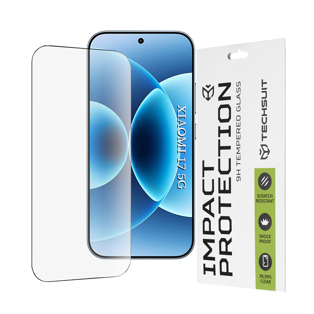 Techsuit képernyővédő fólia Xiaomi 17-hez, Edzett üveg, Teljes ragasztás, 111D, Fekete
