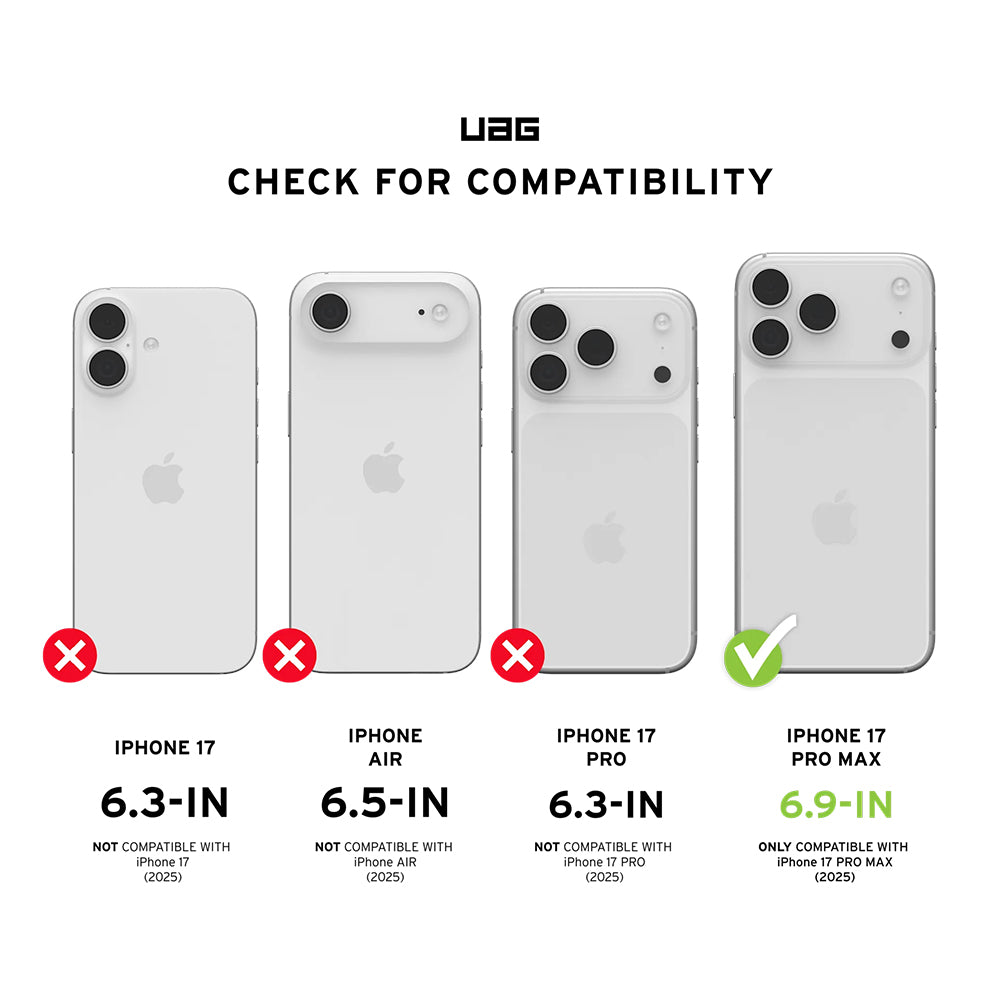 Védőfólia Urban Armor Gear Shield Apple iPhone 17 Pro Max készülékhez, Edzett üveg, Teljes ragasztás, Fekete
