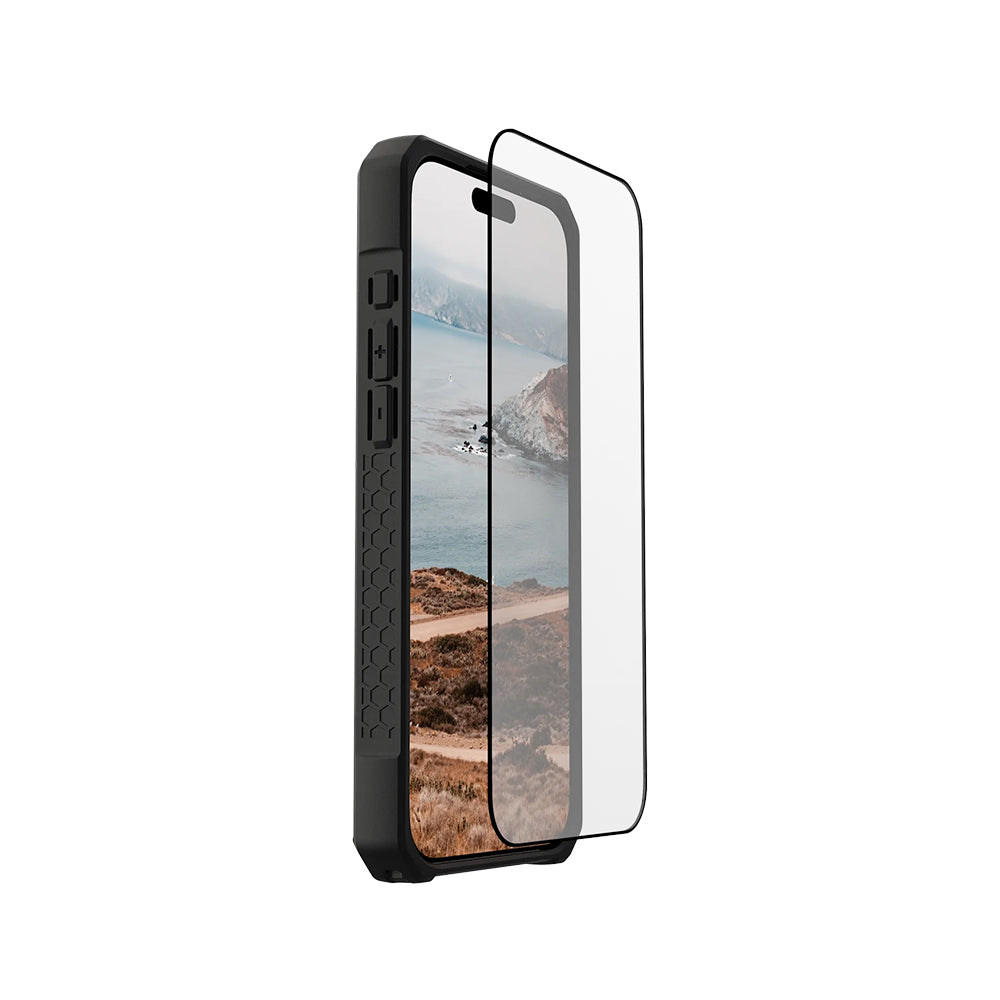 Védőfólia Urban Armor Gear Shield az Apple iPhone 17 Pro-hoz, Edzett Üveg, Teljes Ragasztás, Fekete
