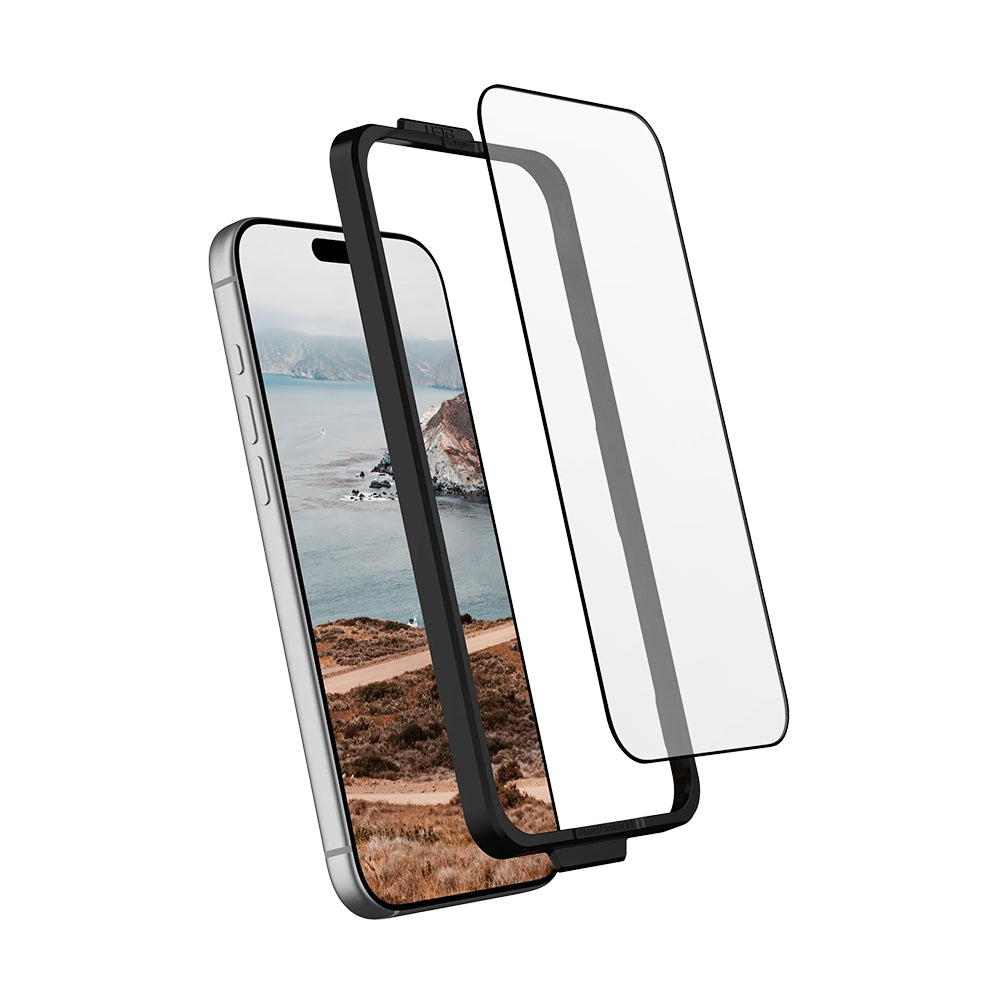 Védőfólia Urban Armor Gear Shield az Apple iPhone 17 Pro-hoz, Edzett Üveg, Teljes Ragasztás, Fekete