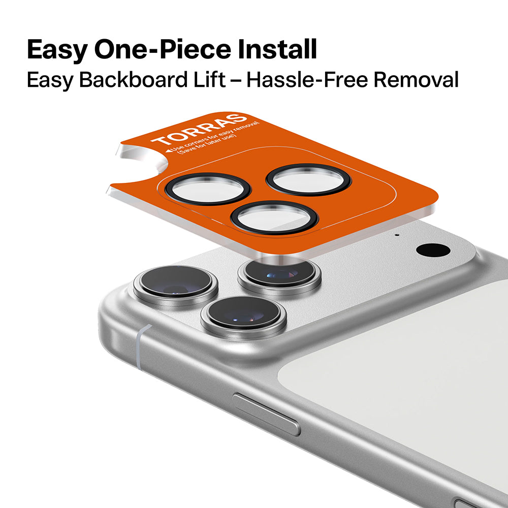 Torras Lensguard hátlapi kamera védőfólia Apple iPhone 17 Pro Max / 17 Pro készülékhez, edzett üveg, ezüst