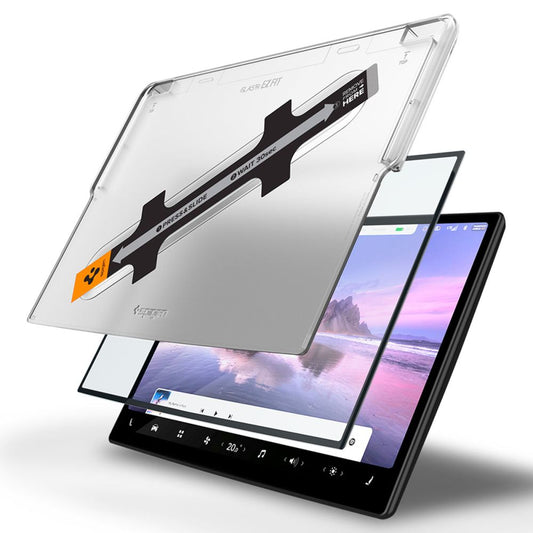 Spigen GlastR EZ FIT védőfólia Tesla X / S navigációhoz (2022 - 2021), Edzett üveg, Fekete AGL04688