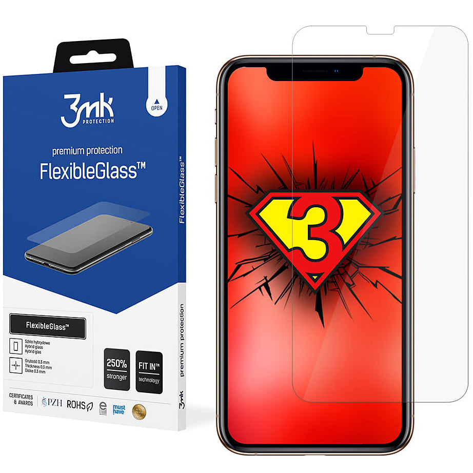 3MK FlexibleGlass képernyővédő fólia Apple iPhone 11 / XR készülékhez, rugalmas üveg, teljes ragasztóval